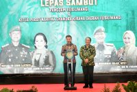 Pj. Gubernur Jawa Barat, Bey Triadi Machmudin, menghadiri acara Lepas Sambut Pangdam III/Siliwangi di Graha Tirta Siliwangi Kota Bandung, Sabtu (9/3/2024) malam.