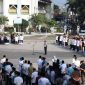 Penjabat Bupati Garut memimpin apel gabungan pasca Hari Raya Idulfitri 1445 yang berlangsung di Lapangan Oto Iskandar Di Nata atau Alun-Alun Garut, Kecamatan Garut Kota, Kabupaten Garut, pada Selasa (16/4/2024).