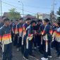 Pelaksanaan apel pagi di Lingkungan Dispora Kabupaten Garut, yang berlokasi di Jalan Merdeka, Kecamatan Tarogong Kidul, Kabupaten Garut, Jum'at (3/5/2024).